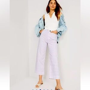 Old Navy gingham cropped wide leg pant